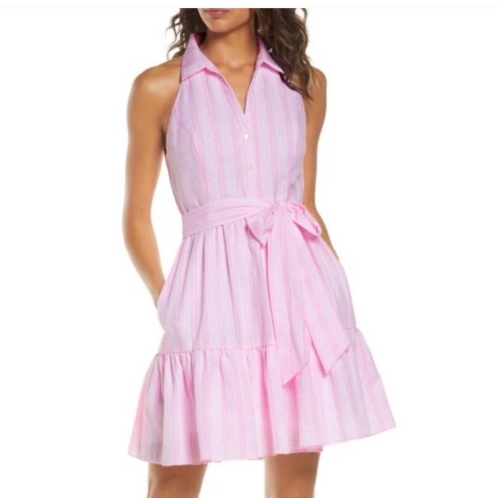 Lilly Pulitzer Trisha Dress in Pink Seersucker Size XXS